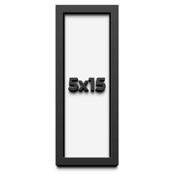 5x15 In Shadow Box Frame Black | 1 inches Deep Real Wood Contemporary Shadowbox Display Frame | UV
