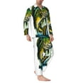 thumbnail image 2 of Hirioo Big bass fish for Men's Pajama Sets 2 Piece Pjs Men's Long-Sleeved Pajama Set Button Down Sleepwear,S-XXL-X-Large, 2 of 7
