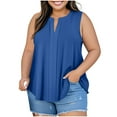 thumbnail image 3 of Bovxnpu Womens Plus Size Tops, Womens Crew Neck Tank Tops Sleeveless Loose Blouse Casual Shirts Summer Beach Vacation Clothes Fashion Outfits XXL, 3 of 6
