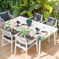 thumbnail image 2 of Easter Table Cloths for 3 Foot Rectangle Tables, Spring Watercolor Flowers Bunny Butterfly Eggs Patio Waterproof Elastic Fitted Tablecloths, Washable Rectangular Table Cover for Camping, 2 of 8