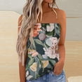 thumbnail image 2 of Gibobby Camiseta sin tirantes Bandeau para mujer, camiseta informal sin mangas para vacaciones de verano, camiseta holgada para vacaciones, blusa, camiseta sin mangas para mujer(Verde,XG), 2 of 5
