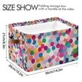 thumbnail image 4 of Yayeee 2 Pack Canvas Storage Basket with Handles for Shelves Fabric Bins Closet Organizer, Light Colorful Circles, 4 of 8