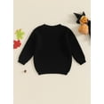 thumbnail image 4 of Suealasg Toddler Girl Boy Girl Halloween Sweaters 3M 6M 1T 2T 3T Long Sleeve  Pumpkin Ghost Embroidery Knit Pullover Sweaters Top Infant Baby Halloween Clothes, 4 of 7