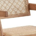 thumbnail image 3 of Tina 22 Inch Dining Armchair Set of 2-Woven Rattan-Natural Brown Wood, 3 of 6
