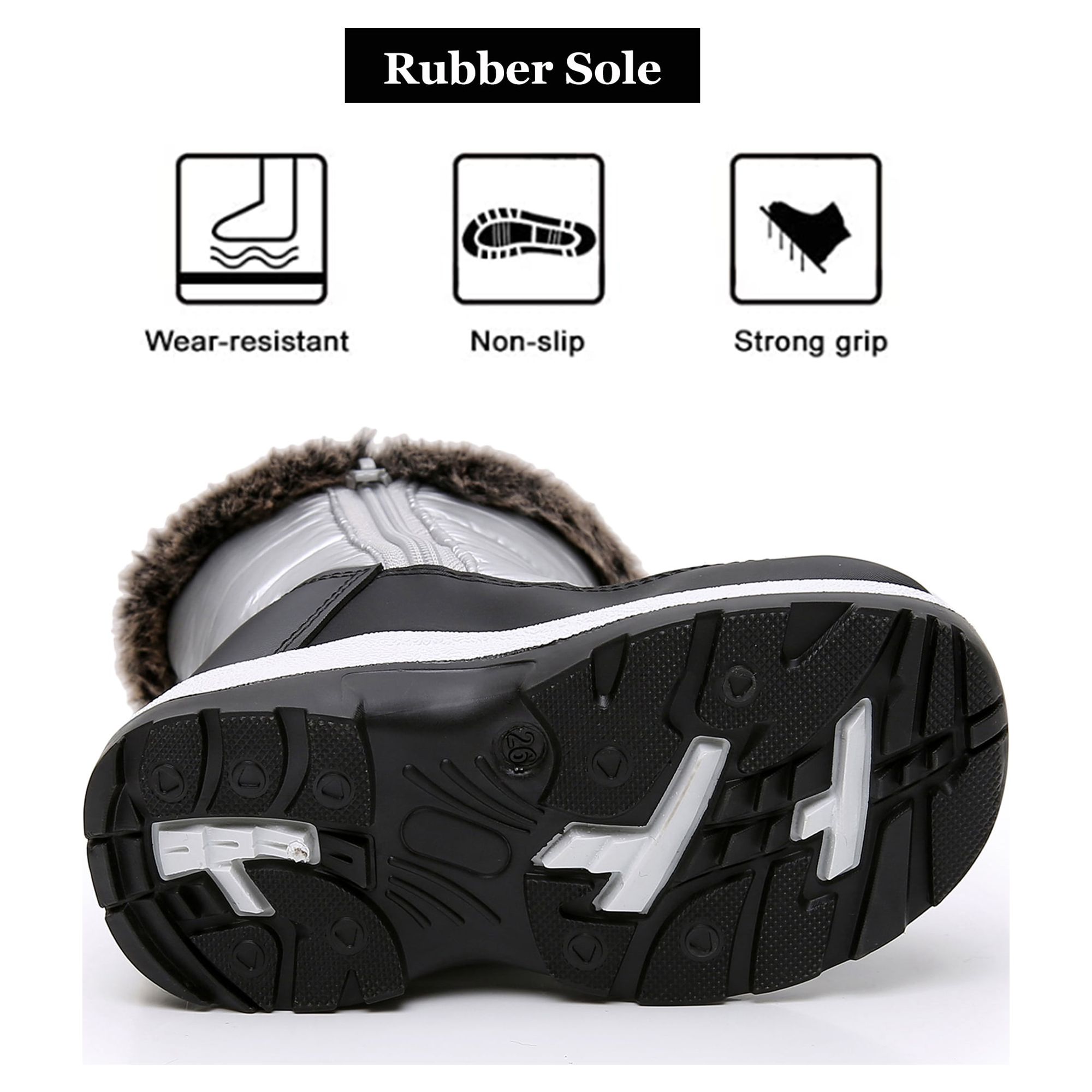 Apakowa Girls Insulated Winter Snow Boots photo 3
