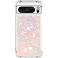 thumbnail image 2 of Compatible with Google Pixel 8 Pro Liquid Case Glitter Cute Clear Phone Case Shiny Floating Quicksand Shockproof Protective Soft TPU Girly Women Case for Google Pixel 8 Pro 5G Star Pink YB, 2 of 14