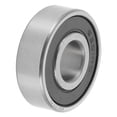thumbnail image 1 of Rodamientos de bolas de ranura profunda Unique Bargains 6201VV P0 12x32x10mm Rodamientos lubricados con doble sello de goma tono negro plateado para ruedas de scooter y patineta, 1 of 6