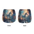 thumbnail image 3 of Balery Forest Lake White Horse Pattern Women's Running Shorts with Liner 2 Pockets Elastic Workout Athletic Gym Yoga Shorts-Medium, 3 of 7