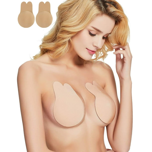 Breast Lift Nipplecovers Silicone Invisible Adhesive Backless Strapless  Washable and Reusable Bra Women Rabbit Ear Design Bra 