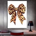 thumbnail image 3 of Mudket Framed Leopard Print Bow Canvas Wall Art, Cute Cheetah Print Bow Wall Decor, Trendy Girly Art Ready to Hang for Girls Bedroom - 12"L x 8"W, 3 of 10