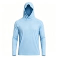 thumbnail image 4 of UTSJKR Men's Thumb Hole UPF 50+ Sun Proof Long Sleeve Hooded Shirt, Quick Dry Athletic Top, Outdoor Sports Beach Daily Anti UV Wear Blue XXL, 4 of 6