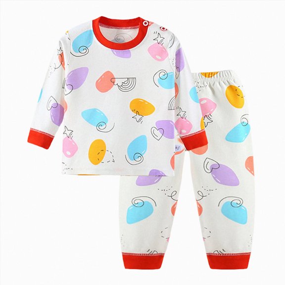 4-5 Years Toddler Cotton Pajama Set Girls Long Sleeve Top & Pants Soft Cotton Underwear Loungewear Sleepwear Set Pjs For Girls Cute Girl Pajamas