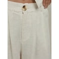 thumbnail image 4 of Linen Feel Wide Leg Pleated Pants, 4 of 5