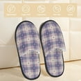 thumbnail image 2 of House Slippers for Women Men - Purple Gingham Check Plaid Lightweight House Shoes Fuzzy Slippers, Soft Slip-On Cozy House Slippers for Woman Indoor Outdoor, 2 of 7