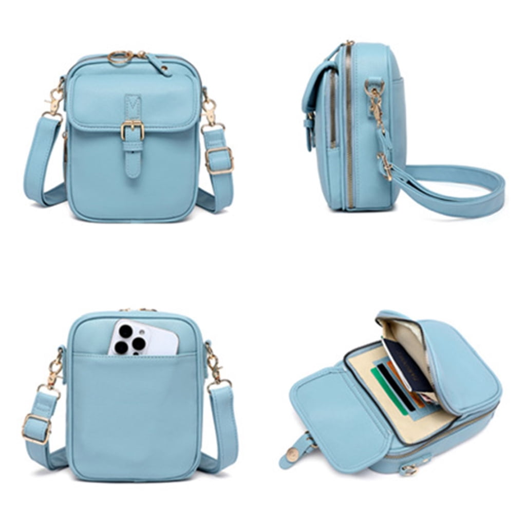 YIEMEEN Unisex Anti Theft Shoulder Bag Lightweight PU Crossbody Purse With Multiple Card Pockets Adjustable Strap