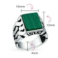 thumbnail image 4 of Bling Jewelry Mens Large Rectangle Gemstone Wide Chain Link Statement Signet Ring Sterling Silver, 4 of 5