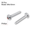thumbnail image 2 of Unique Bargains M4x18mm Machine Screws Pan Phillips Cross Head Screw Fasteners Bolts 30Pcs, 2 of 3