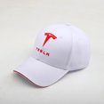 thumbnail image 2 of Sombrero deportivo Sombrero con sombrilla para exteriores Sombrero Tesla -Blanco con rojo, 2 of 3