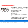 thumbnail image 2 of Intake Manifold Gasket Set - Compatible with 2001 - 2003, 2005 - 2006 Chevy Silverado 1500 HD 6.0L V8 2002, 2 of 2