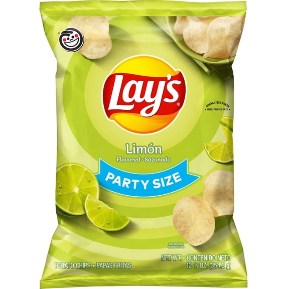 Lay's Limon Flavored Potato Chips, Party Size, 12.5 Ounce Bag - 4 Pack