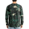 thumbnail image 4 of Men's V-Neck Camouflage Print Long Sleeve T-Shirt Casual Military Style Fashion Top Loose Fit Comfortable Outdoor Shirt,Black,L, 4 of 6