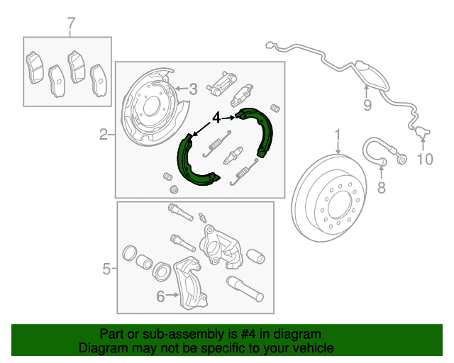 Genuine OE Toyota Park Brake Shoes 46530-34010