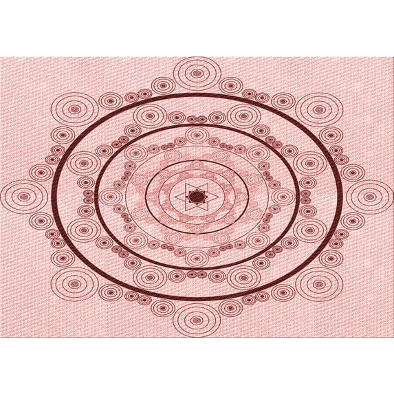 Ahgly Company Indoor Rectangle Patterned Light Rose Pink Area Rugs, 5' x 7'
