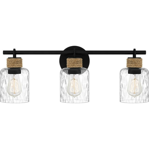 Baltic 3-Light Matte Black Vanity Light|Black