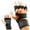 Black_L, variant on 2Pcs Weight-Lifting Hand Grip Half Finger Gloves Strength Training Finger Guard