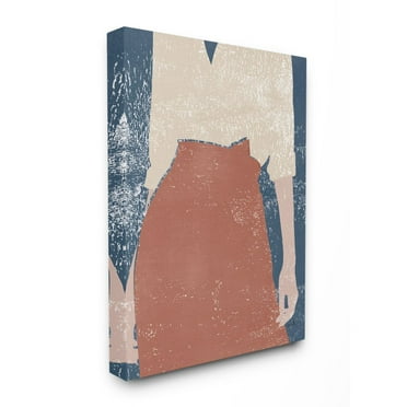 Stupell Home Décor Standing Person Red Blue Textured Surface Design Canvas Wall Art by Moira Hershey