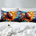 thumbnail image 3 of Housse de Couette Football 3D Format Double 3 Pcs, Ensembles de Literie Décor Graffiti Hippie Art de Rue Coloré pour Enfants Garçons Ados Adultes, Housse de Courtepointe Style Sport Western à Imprimé Rugby avec 2 Taies d'Oreiller (Sans Couette), 3 of 5