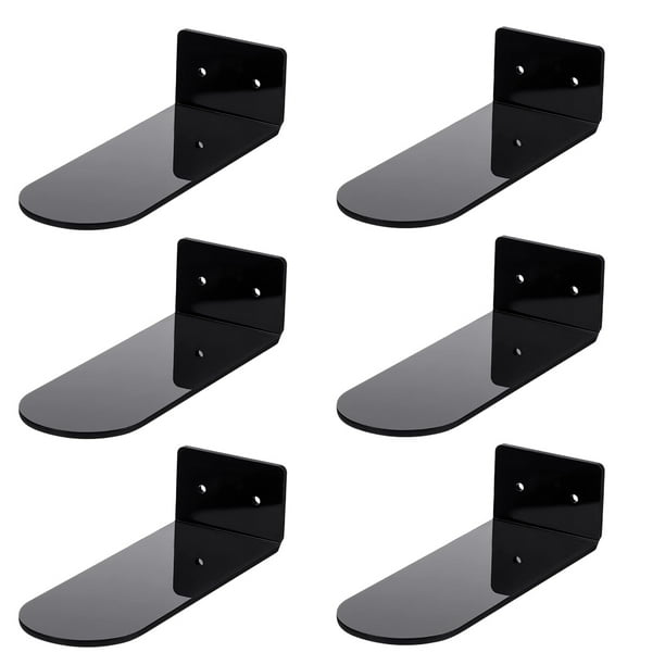 6 Pack Floating Shoe Shelves,Black Acrylic Wall Mounted Shoe Display