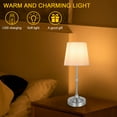 thumbnail image 3 of Portable Cordless Table Lamp Usb Rechargeable Fabric Shade Desk Lamp (Light Decoration), 3 of 10