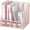 Pink, variant on INTIGE Metal Office Desk File Holder, Desktop Magazine File Holder with 4 Vertical Compartments