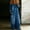 Blue, variant on Women's Solid Color Off-Shoulder Denim-Look Jumpsuit – Long Sleeve Button Front, Wide Leg Pants with Pockets Blue,XXXL