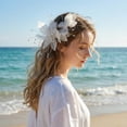 thumbnail image 5 of Miallo Elegant White Flower Wedding Hair Accessory for Bridal and Bridesmaids, Modern Floral Headpiece for Beach Wedding and Gala, Professional Photography Hair Prop, 5 of 7