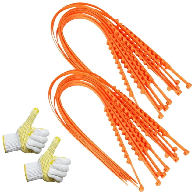 Linnome Universal Anti Skid Tire Chains Upgraded Snow Traction Cables For Winter Driving Safety