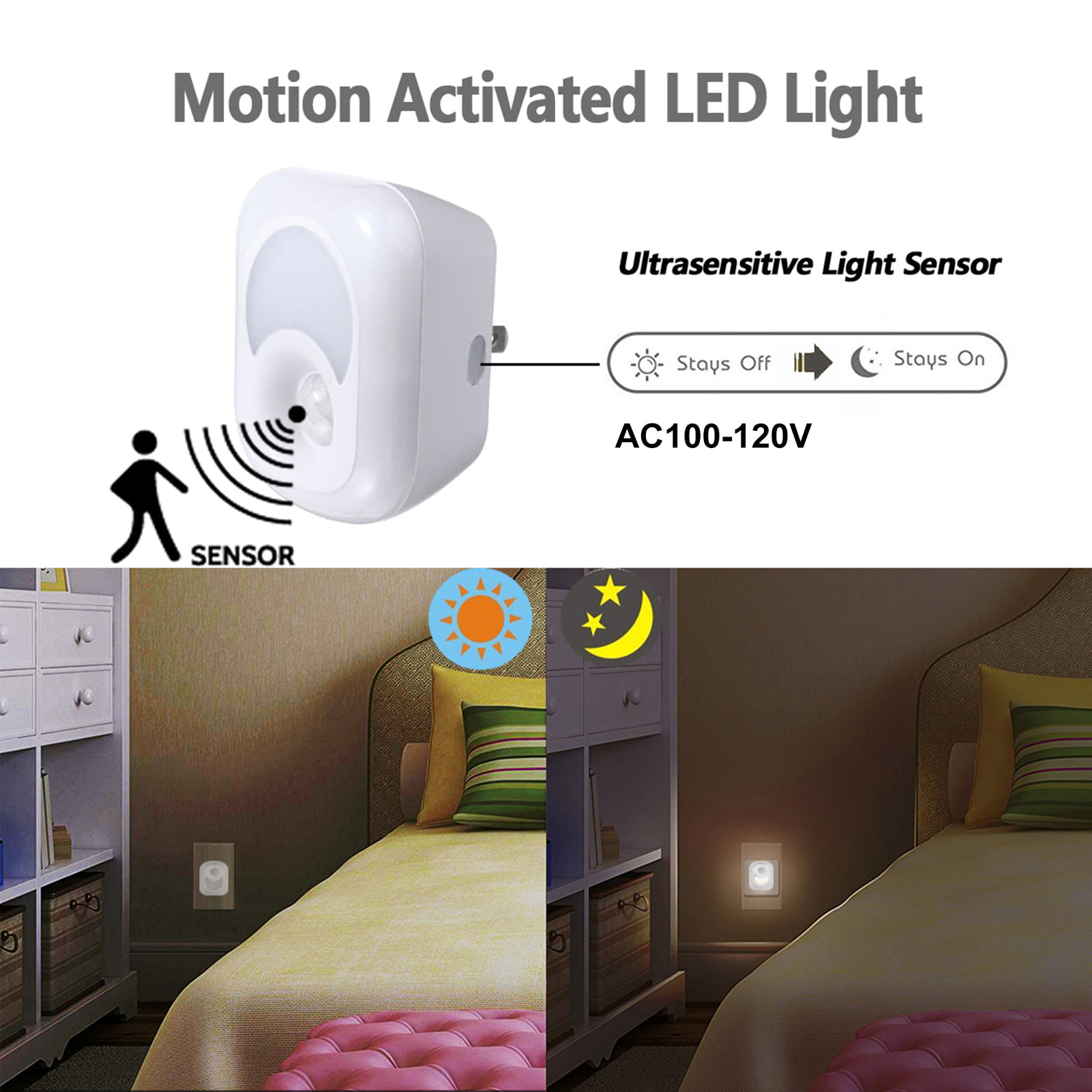 1X Fashion Mushroom Kids Bedroom Light-controlled Sensor LED Night Ligh  TKI 