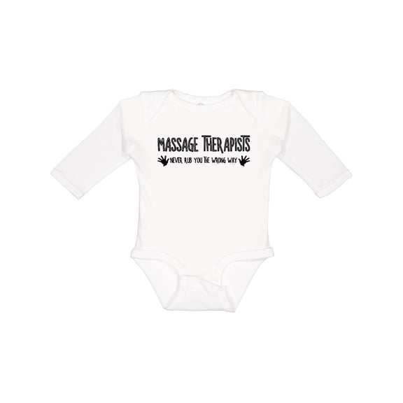 Inktastic Massage Therapists Hands Rub Boys or Girls Long Sleeve Baby Bodysuit