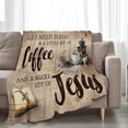 thumbnail image 2 of Christian Coffee Blanket Jesus and Coffee Throw Blanket Coffee Gifts and Decor Religious Blanket for Women Men Kids Adults Soft Warm Cozy Fleece Blanket for Couch Sofa \u200bBed 80"x60", 2 of 5