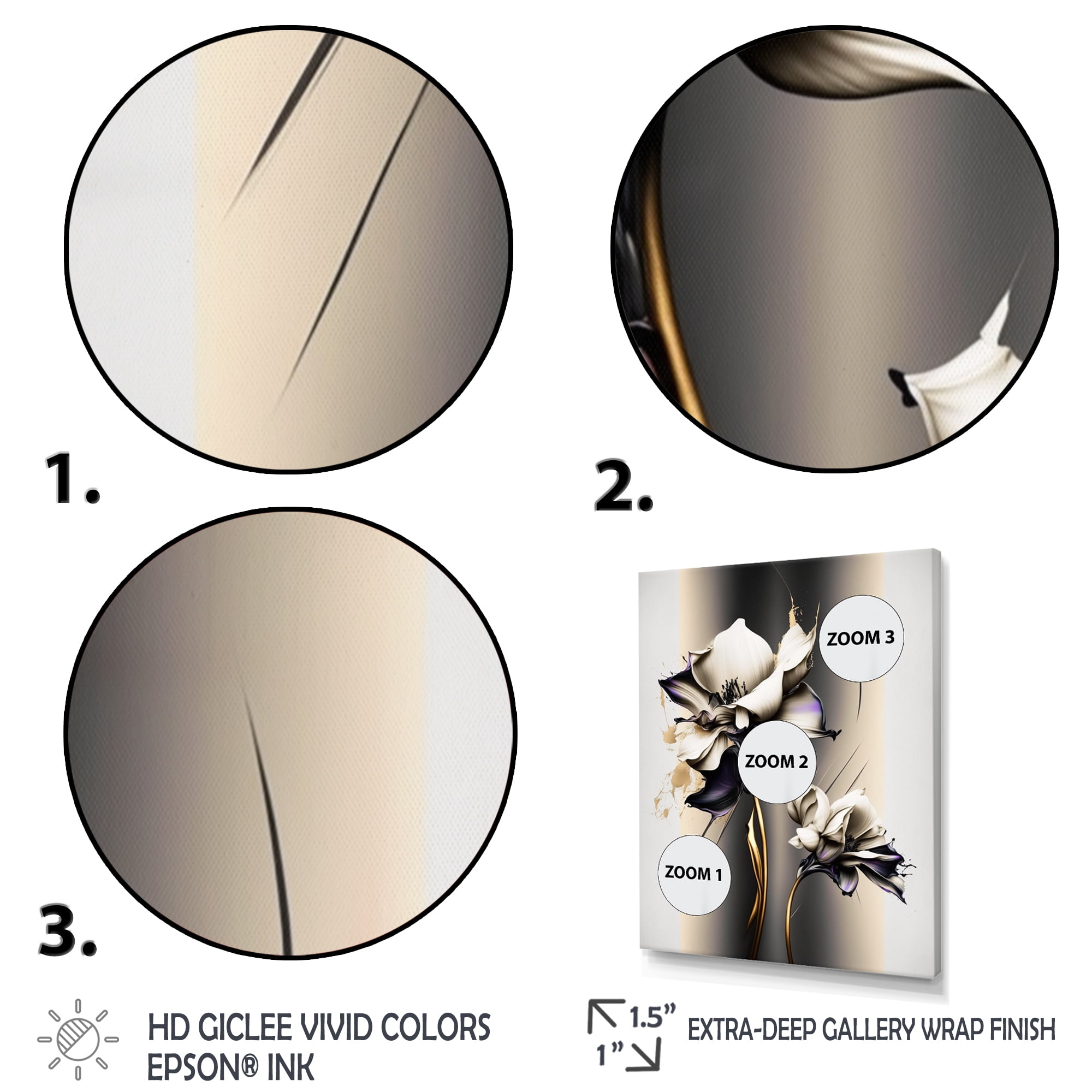 Designart White Orchid Flower On Golden Beige Paint III Canvas Wall Art