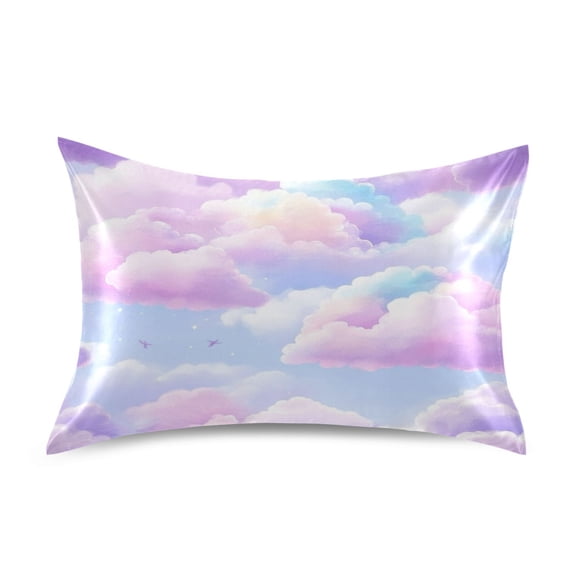 Pastel Colored Clouds Luxury Silky Soft Pillowcase Standard Size Wrinkle Resistant Envelope Closure 20x26in