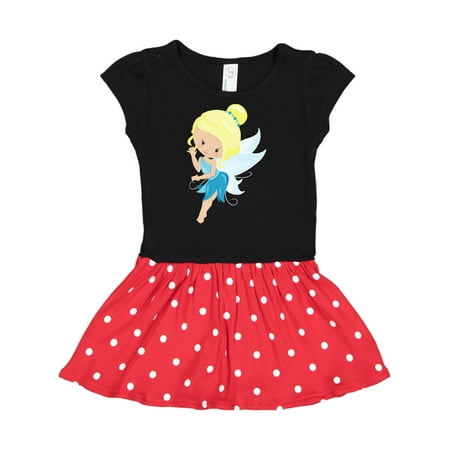 

Inktastic Cute Fairy Blonde Hair Fairy In Blue Dress Gift Toddler Girl Dress
