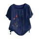 thumbnail image 4 of Camisas de Manga Corta para las Mujeres Blusa Suelta de Impresión de Flores de Verano, Camisa para el Hogar Y el Uso Diario, 4 of 5