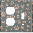 thumbnail image 4 of Metal Light Switch Plate Cover Puppy Dog Paw Prints Green Brown DOG033, 4 of 13