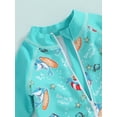 thumbnail image 6 of Suealasg Baby Boys Summer One Piece Swimsuits Long Sleeve Shark Print Zipper Rash Guard Swimwear Infant Boys Romper Beach Bathing Suit, 6 of 9
