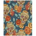 thumbnail image 3 of Juego de ropa de cama de 3 piezas ABPHQTO Funda de edredón de calavera con flores de diamante, 3 of 4