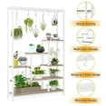 thumbnail image 7 of Resenkos Plant Stand,Flower Pot Holder Shelf Planter Display Shelving Unit,70.9" Plant Stand, Large Flower Bonsai Shelf with 6 S Hanging Hooks,Rustic Brown,White, 7 of 7