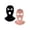 Black+light Pink, variant on 2 Packs Ski Mask 3 Hole Knitted Full Face Cover Balaclava Mask Halloween Party Cycling Mask Beanies Hat for Outdoor Sports