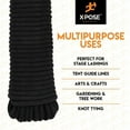thumbnail image 3 of Sash Cord - Cotton and Nylon Rope - 1/4 Inch x 100 Ft Rope - Black Cotton Rope with Nylon Core - Window Sash Rope, Clothesline Rope, Low Stretch Cordage - Synthetic Line with Cotton Cord Cover 6 Pack, 3 of 7
